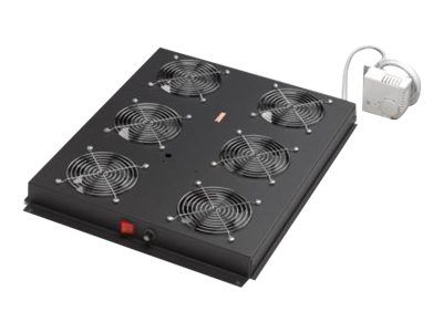 [DN-19 FAN-6-SRV-B] DIGITUS Professional Unique DN-19 FAN-6-SRV-B - Rack-Lüftereinsatz - mit 6 Ventilatoren, Thermostat - Schwarz, RAL 9005 - 48.3 cm (19")