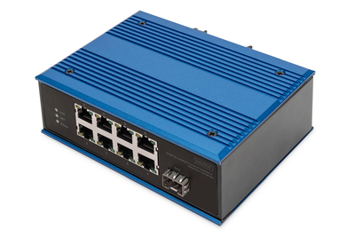 [DN-651133] DIGITUS 8 Port Fast Ethernet Netzwerk PoE Switch, Industrial, Unmanaged, 1 SFP Uplink