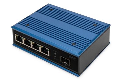 [DN-651130] DIGITUS 4 Port Fast Ethernet Netzwerk Switch, Industrial, Unmanaged, 1 SFP FE Uplink