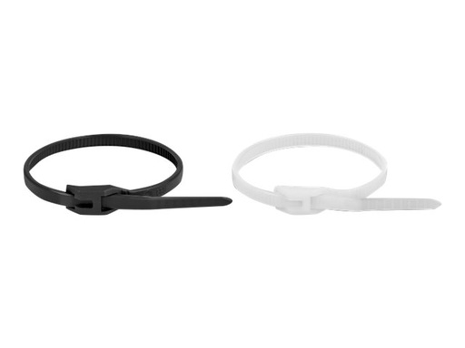 [19486] Delock Kabelbinder - mit flachem Kopf - 37 cm - Schwarz, durchsichtig (Packung mit 100)