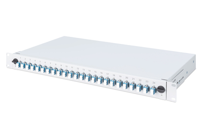 [DN-96332-4] DIGITUS LWL Spleißbox, 1HE, bestückt, 24x LC DX, OM4