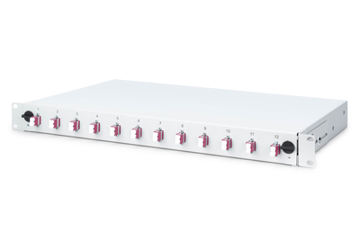 [DN-96331-4] DIGITUS LWL Spleißbox, 1HE, bestückt, 12x LC DX, OM4