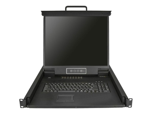 [RKCONS1916K] StarTech.com StarTech 16 Port Rack KVM Konsole mit 1,8 m Kabeln - US Tastatur(QWERTY), Integrierter KVM Switch mit 19" LCD Monitor - 1HE LCD KVM Konsole - OSD KVM - 50.000 MTBF - USB + VGA(RKCONS1916K) - KVM-Konsole mit KVM-Switch - 16 Anschlüsse - PS/2, USB - US - 48.3 cm (19")