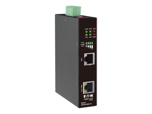 [NPOEI-90W-1G] Eaton Tripp Lite Series Industrial Gigabit Ethernet PoE injector, 90W PoE++, 802.3bt, Midspan, -40C to +75C, IP30 housing, Dual 24~57VDC , DIN rail, 1 Port - Power Injector (DIN-Schienenmontage möglich)