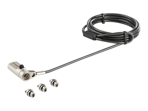 [LTULOCK4D] StarTech.com Laptopschloss mit 2m Kabel (Für K-Slot, Nano, Wedge Slot, Stahlkabel, 4-stelliges Kombinationsschloss, Kabelschloss)