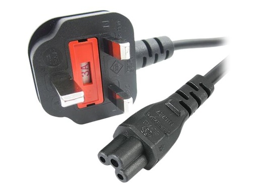 [PXTNB3SUK1M] StarTech.com 1 m GB Laptop Ladekabel,  BS 1363 auf C5, 2,5A 250V, 18AWG, Notebook / Laptop Ersatzstromkabel, UK Laptop Netzteil Stromkabel, Kleeblatt/Mickey Mouse Netzkabel (PXTNB3SUK1M)