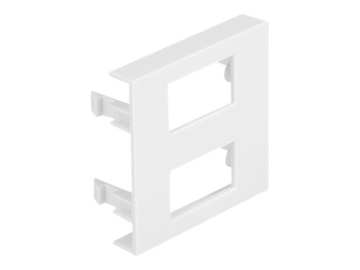 [81389] Delock Module Plate - Easy 45 - Keystone-Modulträger - 45 x 45 mm, rechteckiger Ausschnitt 12,5 x 21,5 mm - 2 Module - weiß (Packung mit 5)