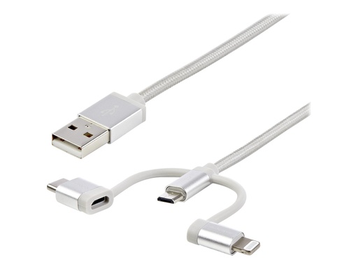 [LTCUB1MGR] StarTech.com StarTech USB Lightning Kabel - USB-C Micro-B Laddekabel - 1m - geflochten - Silber - USB auf Lightning Kabel - USB zu USB C - USB-Kabel - USB (M)
