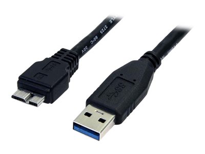 [USB3AUB50CMB] StarTech.com StarTech 0,5m USB 3.0 A auf Micro B Kabel - St/St - Schwarz - 50cm SuperSpeed USB 3.0 Anschlusskabel - Stecker / Stecker - USB-Kabel - Micro-USB Typ B (M)