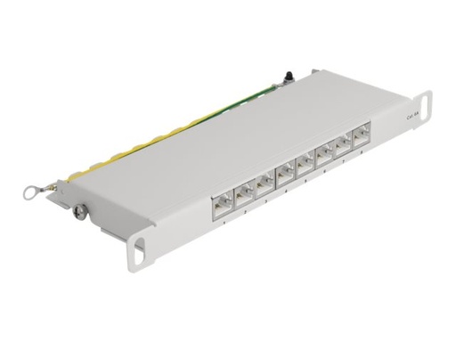 [66871] Delock Patch Panel - Rack montierbar - CAT 6a - RJ-45 X 8, LSA X 8 - Grau - 0.5U - 25.4 cm (10")
