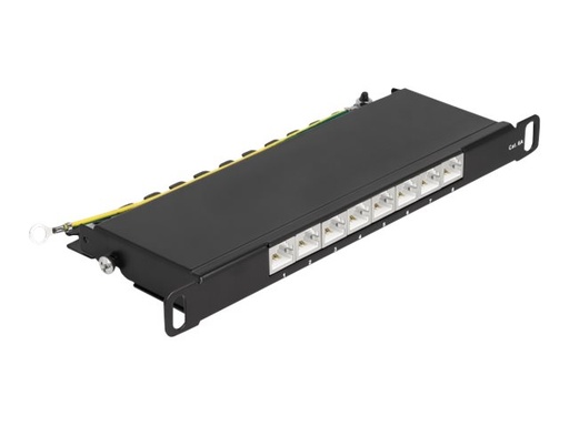 [66870] Delock Patch Panel - Rack montierbar - CAT 6a - RJ-45 X 8, LSA X 8 - Schwarz - 0.5U - 25.4 cm (10")