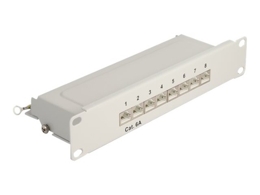 [66873] Delock Patch Panel - CAT 6a - RJ-45 X 8 - Grau - 1U - 25.4 cm (10")