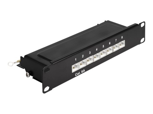[66872] Delock Patch Panel - Rack montierbar - CAT 6a - RJ-45 X 8, LSA X 8 - Schwarz - 1U - 25.4 cm (10")