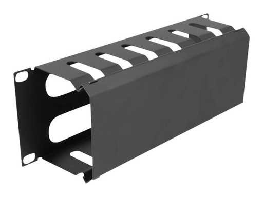 [66844] Delock Verlegetafel für Rack-Kabelmanagement - mit 2 Öffnungen - Schwarz - 1U - 25.4 cm (10")