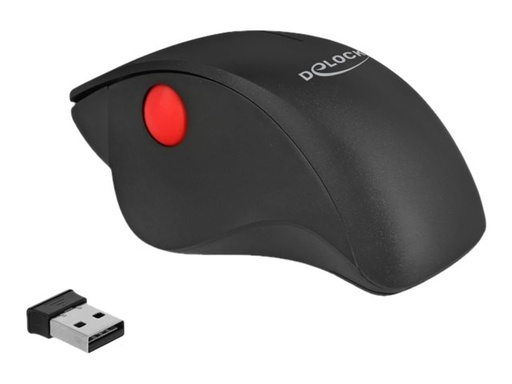 [12598] Delock Ergonomic - Maus - ergonomisch - Für Rechtshänder - optisch - 3 Tasten - kabellos - 2.4 GHz - kabelloser Empfänger (USB)