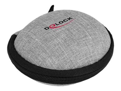 [18421] Delock Tasche für Kopfhörer - Polyester - Grau
