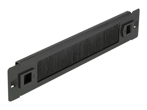 [66343] Delock Kabelabdeckung mit Bürsten - Rack montierbar - Schwarz - 1U - 25.4 cm (10")