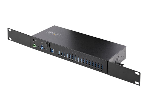 [5G16AINDS-USB-A-HUB] StarTech.com 16-Port Industrial USB 3.0 Hub 5Gbps, Metal, DIN/Surface/Rack Mountable, ESD Protection, Terminal Block Power, up to 120W Shared USB Charging, Dual-Host Hub/Switch (5G16AINDS-USB-A-HUB)