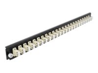 [43359] Delock Rack-Montageblech für Glasfaser-Spleißbox - Vorderseite - LC MM X 24 - beige - 1U - 48.3 cm (19")