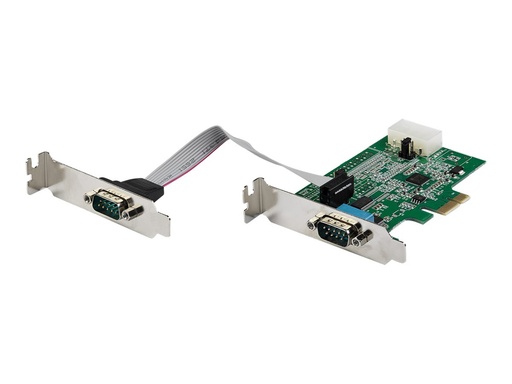 [PEX2S953LP] StarTech.com Startech 2 Port Serielle PCIe RS232 Adapter Karte - Serielle PCIe RS232 Host Controller Karte - PCIe auf seriell DB9 - 16950 UART - Nidrig Profil Erweiterungskarte - Windows & Linux (PEX2S953LP)