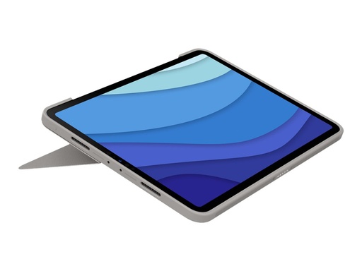 [920-010168] Logitech Combo Touch - Tastatur und Foliohülle - mit Trackpad - hintergrundbeleuchtet - Apple Smart connector - AZERTY - Französisch - Sand - für Apple 11-inch iPad Pro (1. Generation, 2. Generation, 3. Generation)