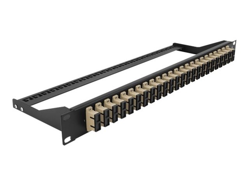 [43394] Delock Patch Panel - Rack montierbar - SC Duplex MM X 24 - Schwarz, beige - 1U - 48.3 cm (19")