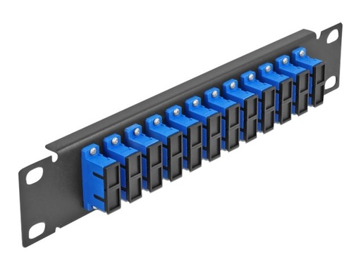 [66771] Delock Patch Panel - Rack montierbar - SC Duplex SM X 12 - Schwarz, Blau - 1U - 25.4 cm (10")