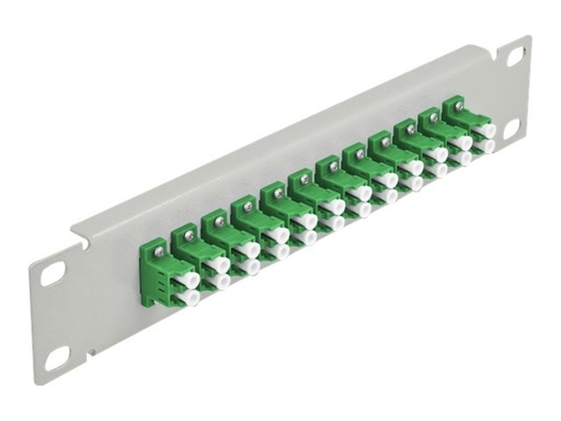 [66787] Delock Patch Panel - Rack montierbar - LC SM X 12 - Grau, grün - 1U - 25.4 cm (10")