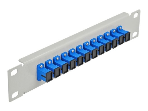 [66781] Delock Patch Panel - Rack montierbar - SC SM X 12 - Grau, Blau - 1U - 25.4 cm (10")