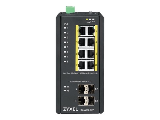 [RGS200-12P-ZZ0101F] ZyXEL RGS200-12P - Switch - managed - 8 x 10/100/1000 (PoE+)