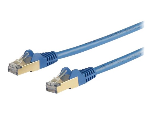 [6ASPAT5MBL] StarTech.com 5m CAT6A Ethernet Cable, 10 Gigabit Shielded Snagless RJ45 100W PoE Patch Cord, CAT 6A 10GbE STP Network Cable w/Strain Relief, Blue, UL Certified Wiring/TIA - Category 6A - 26AWG (6ASPAT5MBL)
