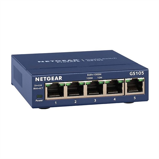 [GS105GE] Netgear ProSafe GS105 - Switch - Kupferdraht 1 Gbps - 5-Port 3 HE - Extern