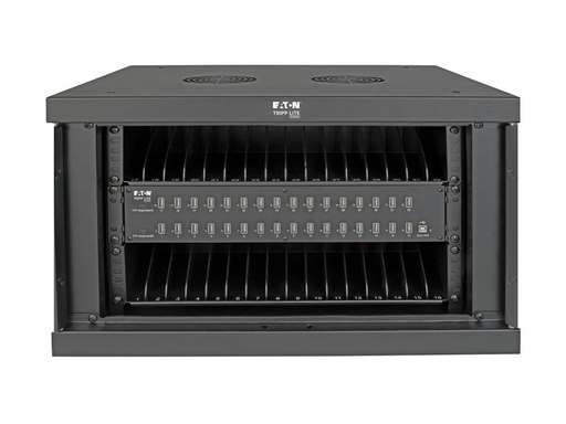 [CSDXS32USB] Eaton Tripp Lite Series 32-Device USB Charging Station Cabinet with Sync for Smartphones, Wall Mount and Desktop Options, 230V, Schuko CEE7 to C13 Plug, Black