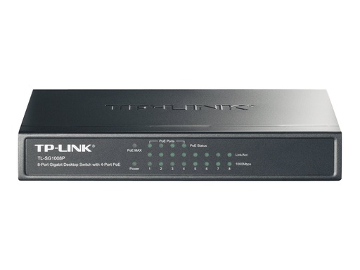 [TL-SG1008P] TP-LINK TL-SG1008P - Switch - unmanaged - 4 x 10/100/1000 (PoE)