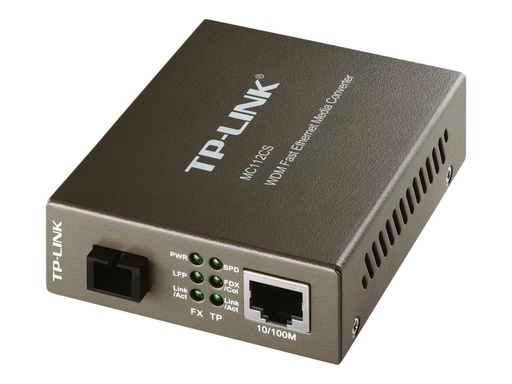 [MC112CS] TP-LINK MC112CS - Medienkonverter - 100Mb LAN - 10Base-T, 100Base-FX, 100Base-TX - RJ-45 / SC Single-Modus - bis zu 20 km - 1310 (TX)