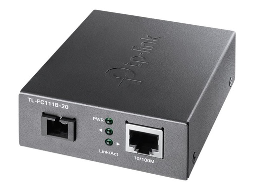 [TL-FC111B-20] TP-LINK TL-FC111B-20 - Medienkonverter - 100Mb LAN - 10Base-T, 100Base-TX, WDM - SC/UPC Einzelmodus / RJ-45 - bis zu 20 km - 1550 (RX)