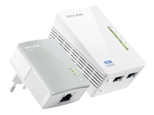 [TL-WPA4220KIT] TP-LINK TL-WPA4220KIT AV500 2-Port Wifi Powerline Adapter Starter Kit - Powerline Adapterkit HomePlug AV (HPAV)