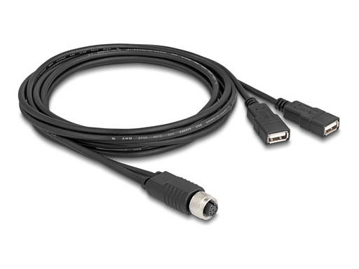 [60291] Delock Netzwerkadapterkabel - 8-polig M12-A (W)
