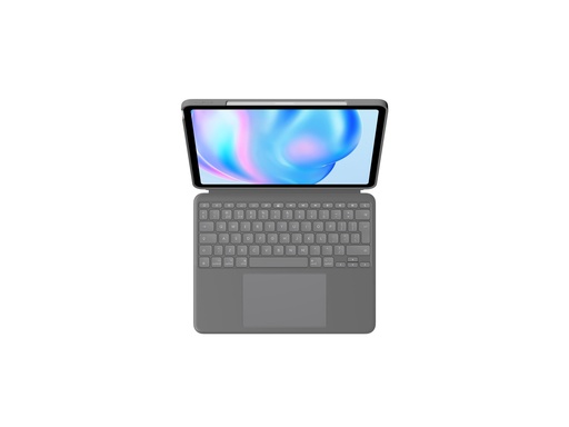[920-012617] Logitech Combo Touch - Tastatur und Foliohülle - mit Trackpad - hintergrundbeleuchtet - Apple Smart connector - QWERTY - GB - Oxford Gray - für Apple 13-inch iPad Air (M2, M3)