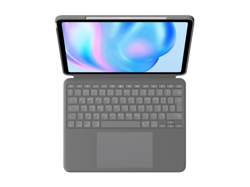 [920-012612] Logitech Combo Touch - Tastatur und Foliohülle - mit Trackpad - hintergrundbeleuchtet - Apple Smart connector - QWERTZ - Schweiz - Oxford Gray - für Apple 13-inch iPad Air (M2, M3)