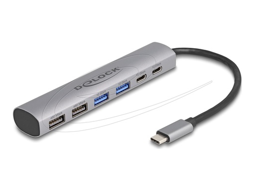 [64232] Delock Hub - 2 x USB-C 3.2 Gen 2 + 2 x USB 3.2 Gen 2 + 2 x USB 2.0