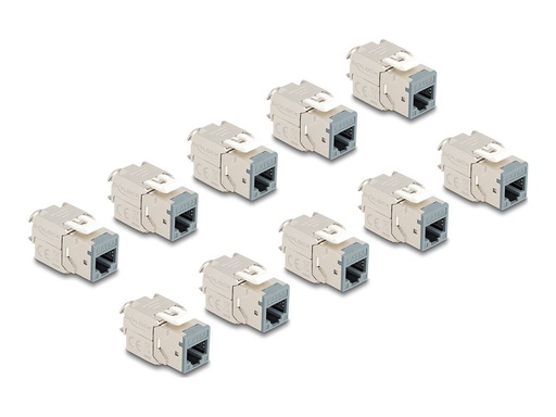 [88120] Delock Modulare Eingabe - werkzeugfrei - CAT 6a - STP - RJ-45 - Grau (Packung mit 10)