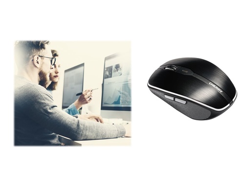 [JW-8000] Cherry MW 8 Advanced - Maus - ergonomisch - optisch - 6 Tasten - kabellos - 2.4 GHz - kabelloser Empfänger (USB)