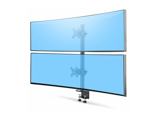 [H2MPV-MONITOR-MOUNT] StarTech.com Desk Mount For 2x Vertically Stacked Monitors, Dual 49", TAA - Befestigungskit (2 VESA-Platten, Polkappe, 2 VESA-Halterungen, C-Halterung 25 - 100 mm, Mastenbau, 2 Stützkragen)