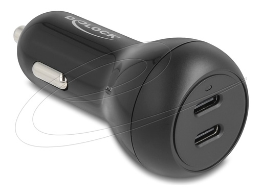 [64330] Delock Auto-Netzteil - 40 Watt - 3 A - PD 3.0 - 2 Ausgabeanschlussstellen (USB-C)