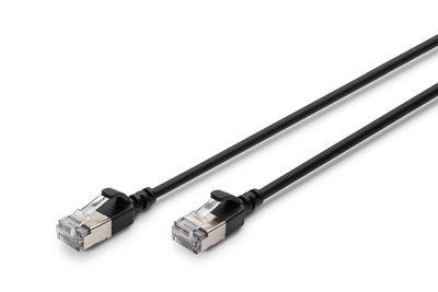 [DK-1632-A-005S-BL] DIGITUS CAT 6A F-FTP Slim Patchkabel, 0,5m, Schwarz