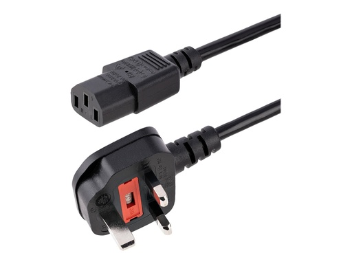 [PXT101UK3M] StarTech.com 3 m GB Computer Stromkabel, 18AWG, BS 1363 auf C13, 10A 250V, Schwarzes Ersatz AC Stromkabel, Kaltgerätekabel / UK Stromkabel, PC Stromkabel, Fernsehgerät/Monitor Stromkabel (PXT101UK3M)