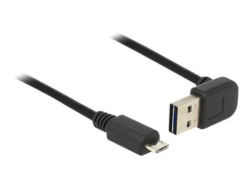 [85203] Delock Easy - USB-Kabel - USB (M) nach oben/unten abgewinkelt, doppelseitig zu Micro-USB Typ B (M)