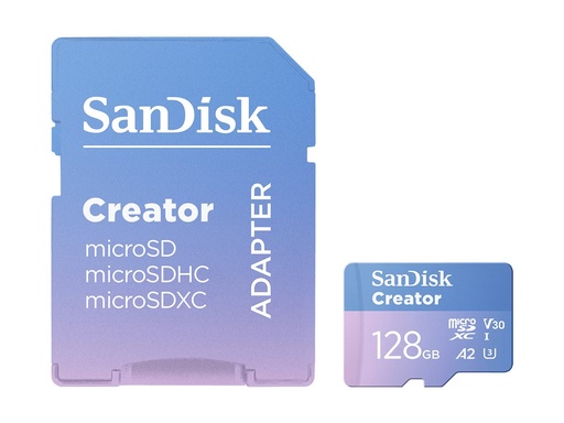 [SDSQXAA-128G-GN6MS] SanDisk Creator - Flash-Speicherkarte (microSDXC-an-SD-Adapter inbegriffen)
