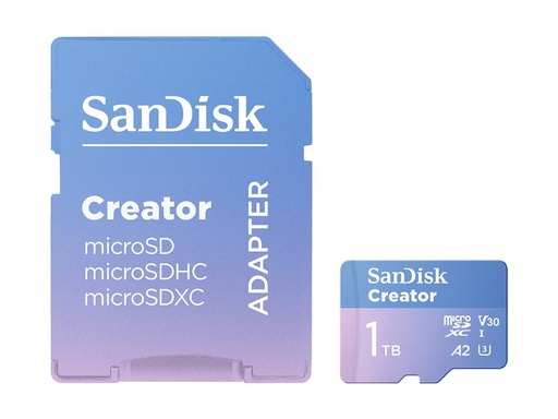 [SDSQXAV-1T00-GN6MS] SanDisk Creator - Flash-Speicherkarte (microSDXC-an-SD-Adapter inbegriffen)
